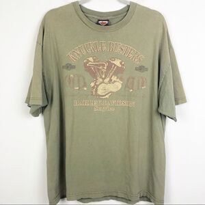 HARLEY DAVIDSON | Knucklebusters Graphic Biker Tee Heartland Burlington Iowa XL